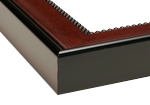 Harvard University Double Opening with Campus Image & Tassel Box (Stacked) Frame in Avalon Mahogany with Black & Red Mats for document: 8 1/2"h x 11"w  
